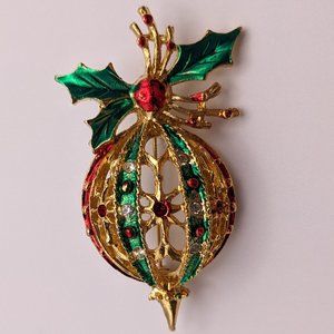 enamel holiday ornament/bauble brooch